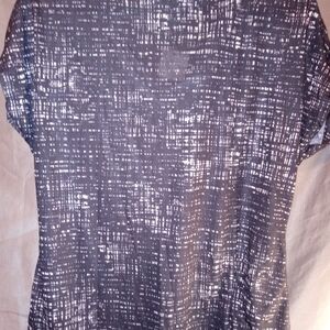 Kenneth Cole New York sheer drape neck large sleeveless blouse